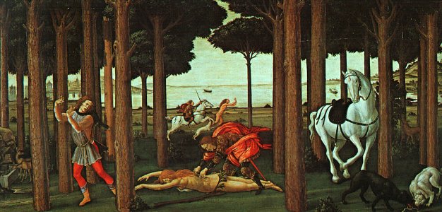 BOTTICELLI, Sandro The Story of Nastagio degli Onesti (second episode) c. 1483