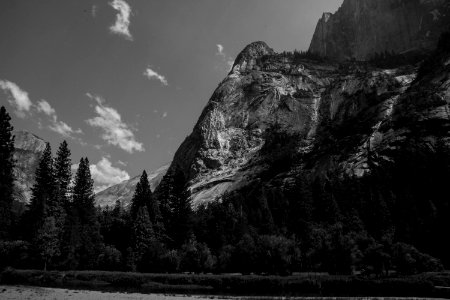 Yosimite towards Half Dome Black and White