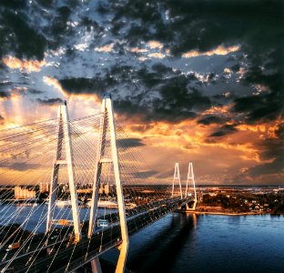 Modern bridge in St Petersburg