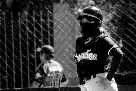 Concentrated baseball player