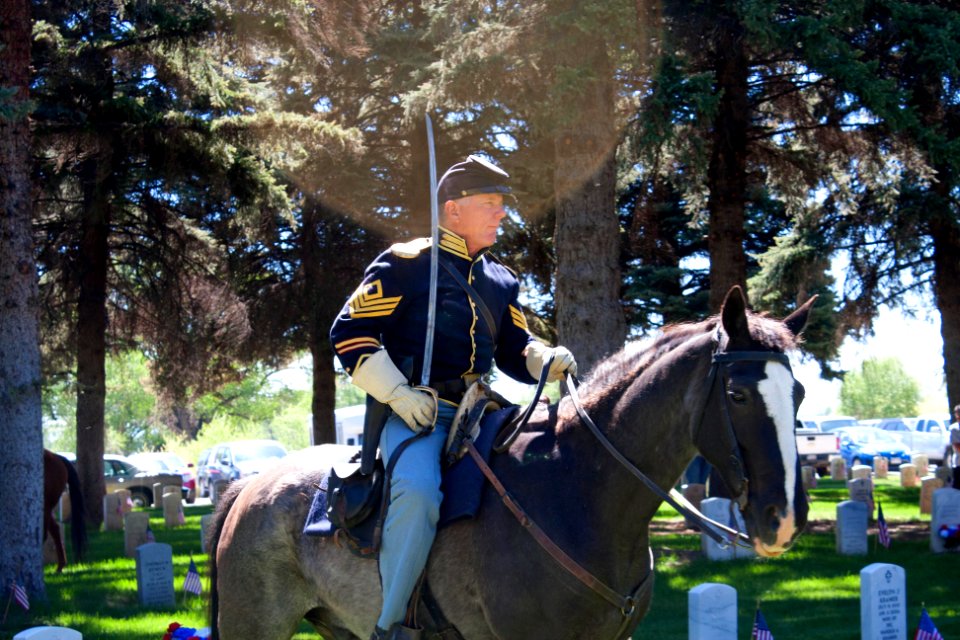 Living History: Cavalry Soldier During Memorial Day Service