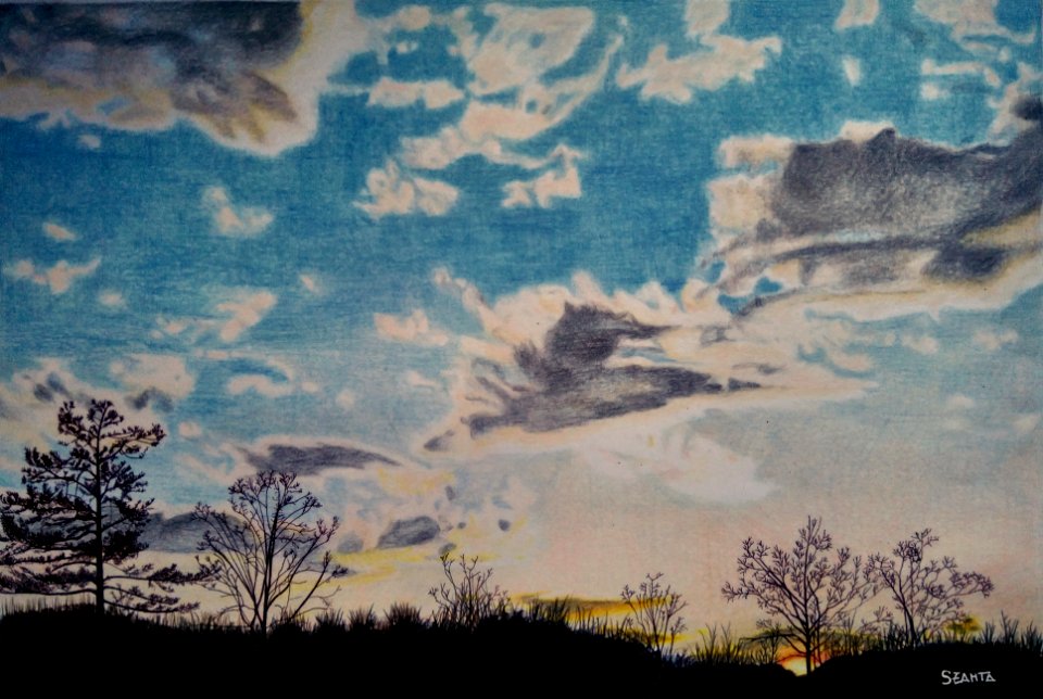 2018 January Art Challenge: Sunset Silhoutte