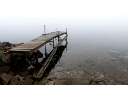 Jetty in fog at Holländaröd 1 photo