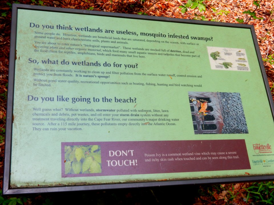 wetland sign Clark Park +Cape Fear River Trail ncwetlands KG