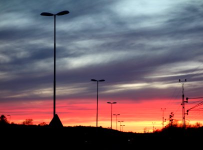 Street lights at sunset in Gåseberg photo