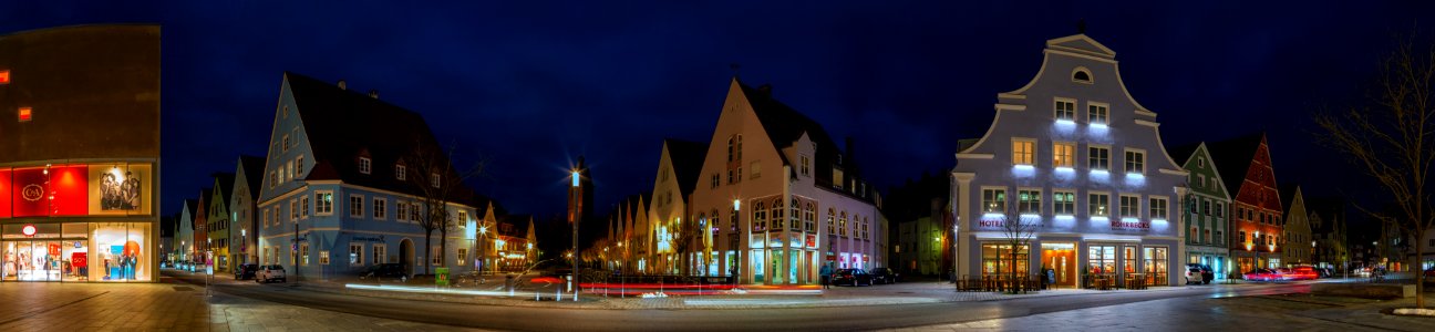 Nice colored buildings in Memmingen, Bavaria, Germany.