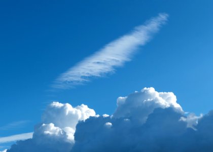 Cumulus congestus and cirrus fibratus over Gåseberg photo