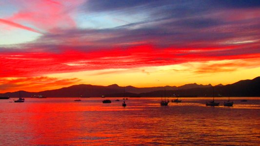 Sunset over Vancouver Harbour, 27th July photo