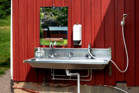 Outdoor sink in Govik Camping