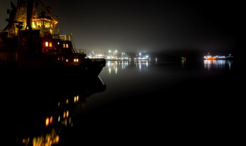 Tugboat Boss on a foggy night 6 photo