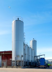 Truck loading at the chalk silo on Grötö 3 photo