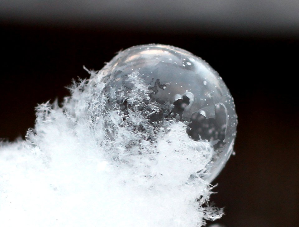 A Frozen and broken bubble