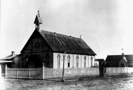 1860s. First St Paul's Anglican Church erected in Rockhampton in 1862. photo