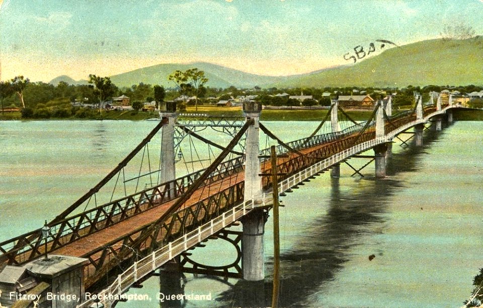 c. 1908. Fitzroy Bridge over the Fitzroy River Rockhampton Queensland.