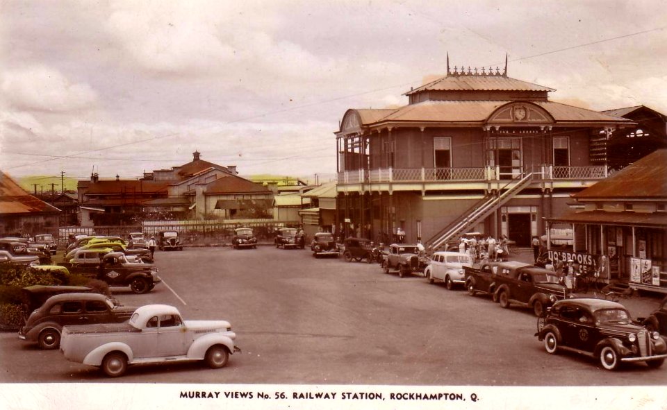 Circa 1940. Railway Station, Rockhampton, Queensland.