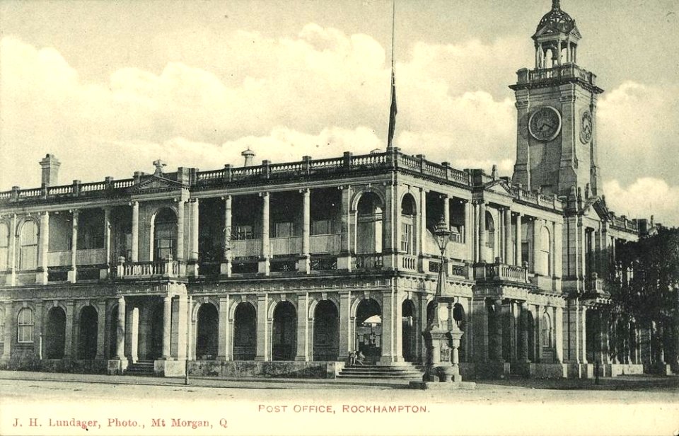 c. 1895. Rockhampton Post Office in the centre of the city.