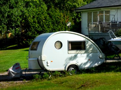 Teardrop camper trailer in Barkedal