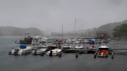 Rain over Holma marina photo