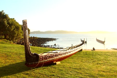 Maori Waka at Waitangi photo