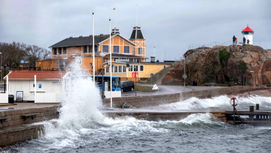 Quay in Kyrkevik during Storm Dennis 6