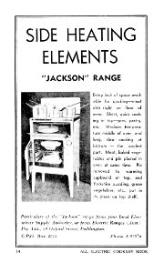 1940s. Advertisement for Jackson electric stove