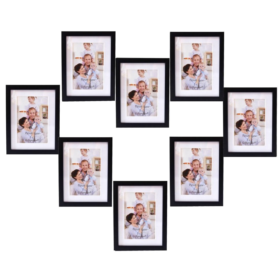 Giftgarden Friends gift 7 x 5 Collage Picture Photo Frames Synthetic Wood Frame 7x5 set 8 Pieces