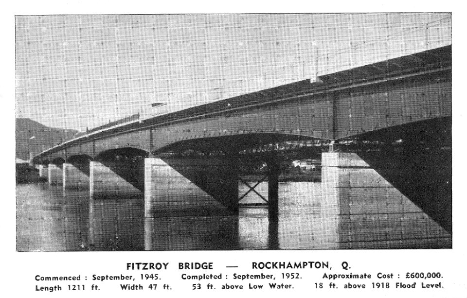 1952. Rockhampton. Postcard advertising the opening of the new Fitzroy River Bridge.