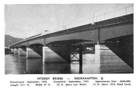 1952. Rockhampton. Postcard advertising the opening of the new Fitzroy River Bridge. photo