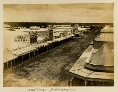c. 1887. East Street, Rockhampton, before the construction of the Post Office.
