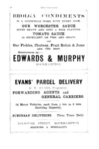 1930s. Advertisements for Edwards & Murphy & Evans' Parcel Delivery, Rockhampton (Queensland)