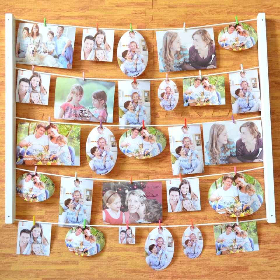 Giftgarden Hanging Photo frame Display Multiple Picture Photo Holder 6x4, 4x4, 3.5x5