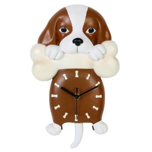Giftgarden Pet Gift Pendulum Wall Clock with Puppy Dog Shaped photo