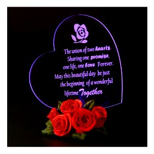 Giftgarden LED Gifts Ornament Heart Decoration Roses Cake Topper for Valentines Gift photo