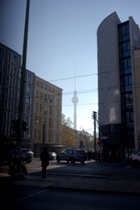 The Fernsehturm between Buildings, Torstrasse, Mitte