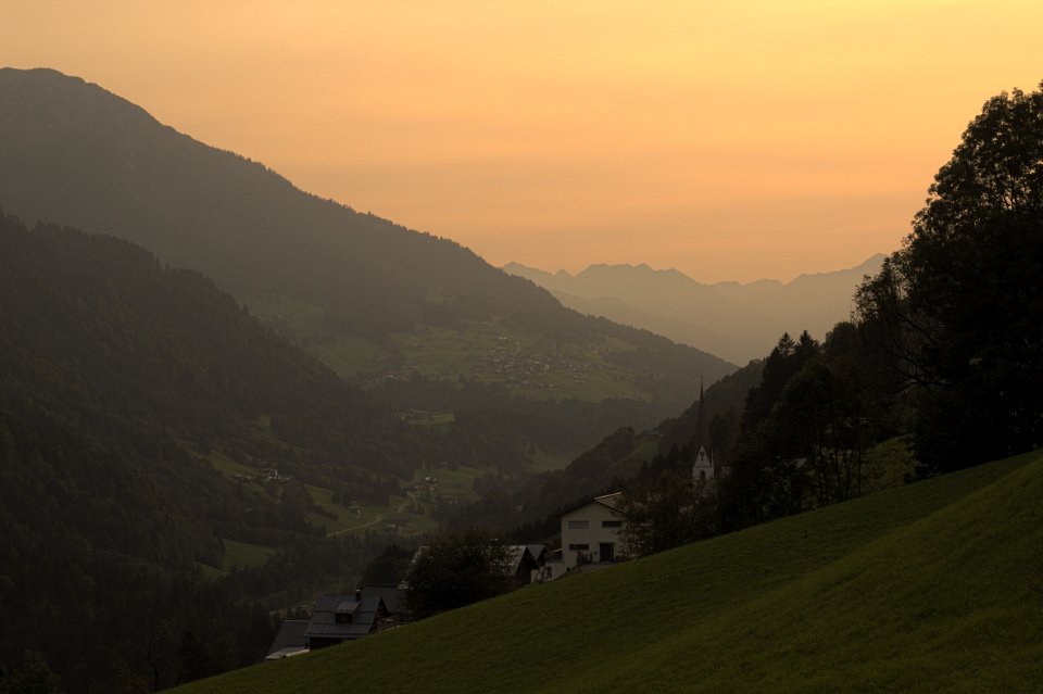 Sunset over Valley, Sonntag, Austria