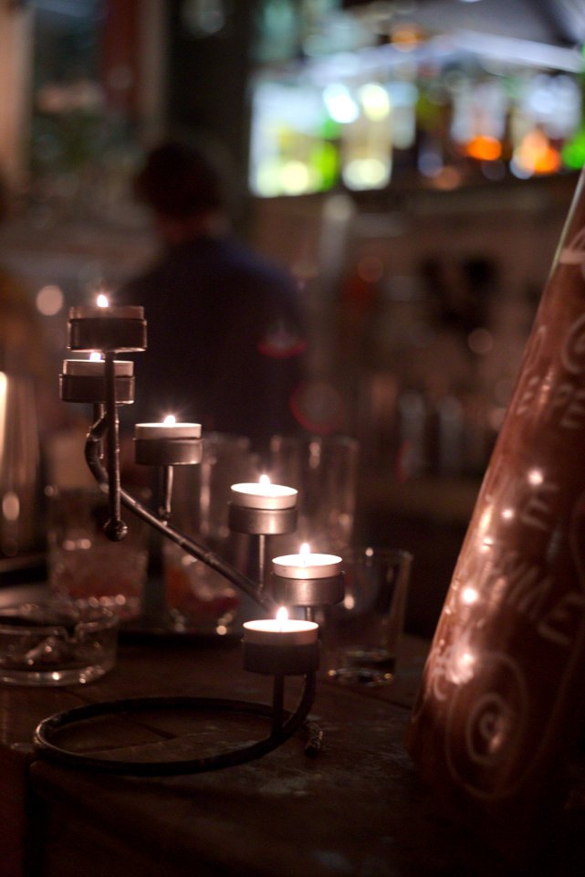Candles and Blackboard, The Bistro, Mariannenstrasse, Kreuzberg