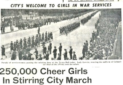 1942 October 18. Sydney. Newspaper report of Big March.
