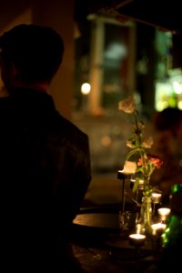 Candles and Person, The Bistro, Mariannenstrasse, Kreuzberg