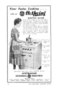 1940s. Advertisement for Hotpoint electric stove (Australian General Electric)