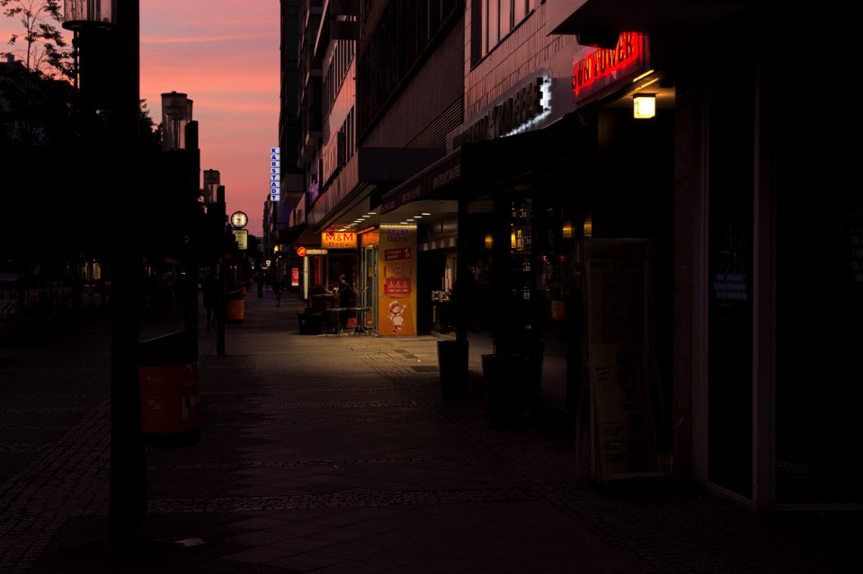 Wilmersdorfer Strasse at Sunset, Charlottenburg