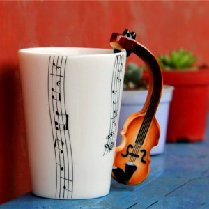 Giftgarden Coffee Mugs Best Love Gift Music Violin Notes Holds Tea Coffee Milk Ceramic Mug