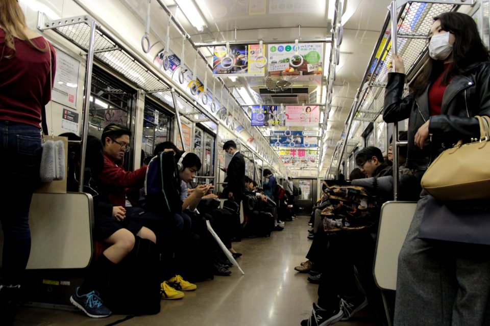 Commuters on Tokyo Metro