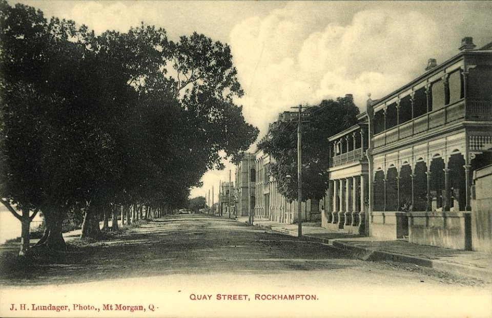 c. 1905. Houses on Quay Street Rockhampton built during the gold mining boom