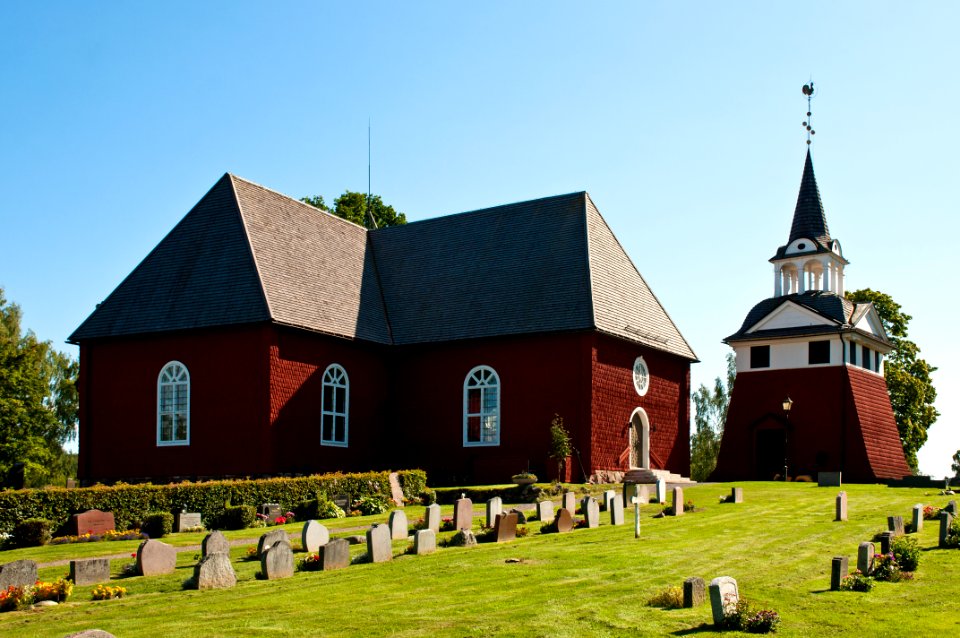 Sundborns wooden church near Falun in Sweden
