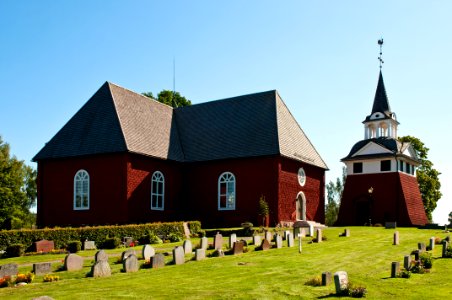 Sundborns wooden church near Falun in Sweden photo