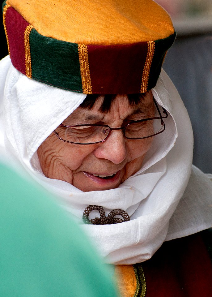 Old lady in medieval fair in Leksand