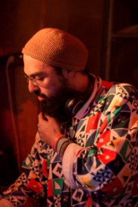 DJ Siin playing at Arabic Film Festival Party in Al Hamra, Prenzlauer Berg