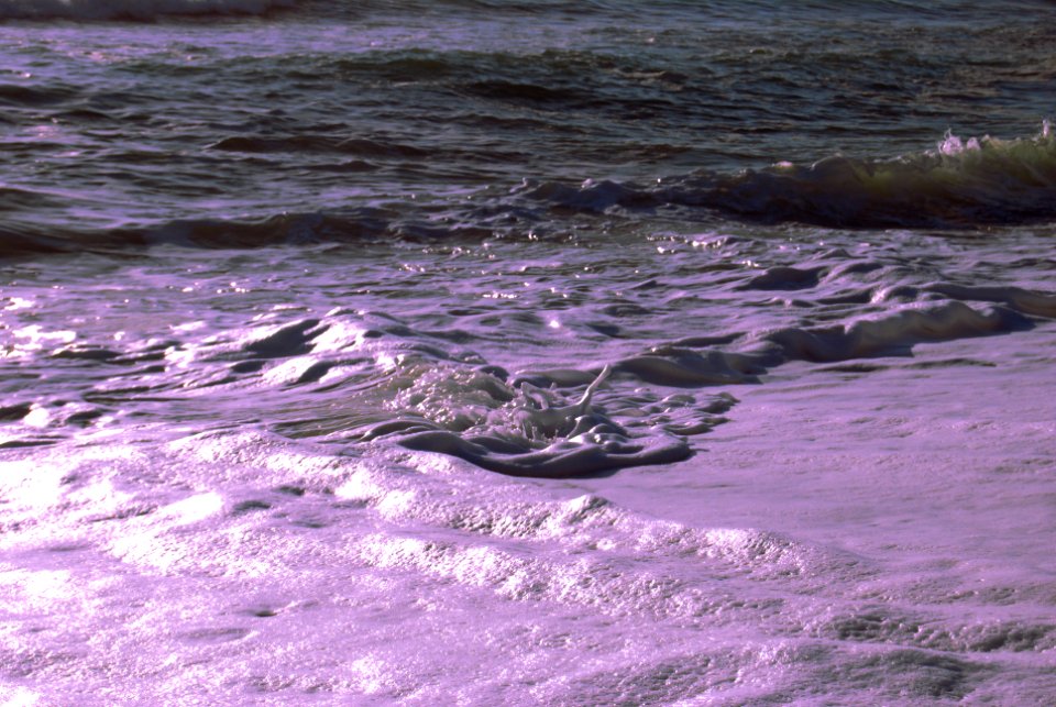 Froth on the sea at Playa de Badalona
