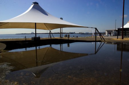 Tent, Reflection and Sea, Kasai Seaside Park photo