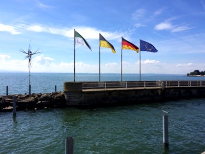 Flags Flying Over the Bodensee, Friedrichshafen, Germany photo